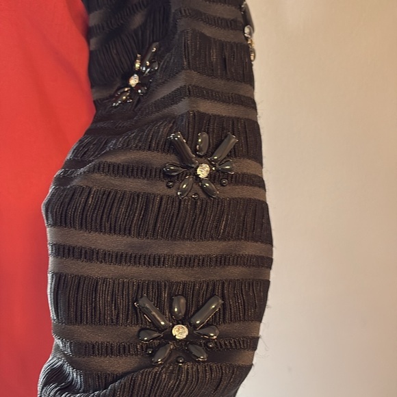 Line & Dot color block muni dress embellished beaded accent statement sleeves M - Picture 5 of 17